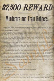 Train Robbers Reward Poster